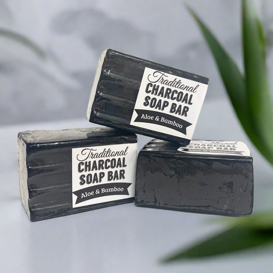 150g Traditional Charcoal Soap with Aloe & Bamboo