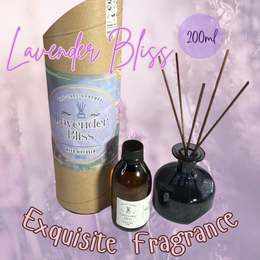 Tru-Care Handmade Lavender Bliss Reed Diffuser - 200ml