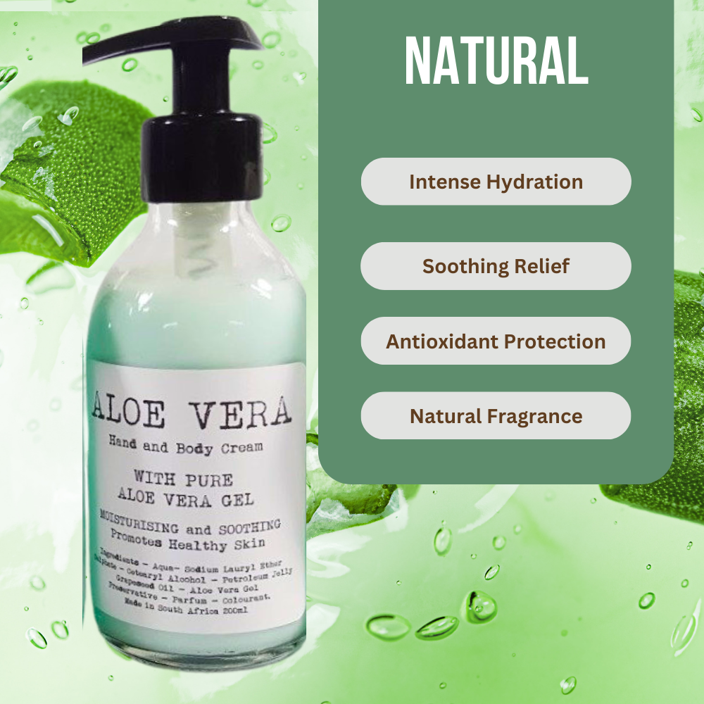 200ml Aloe Vera with Pure Aloe Vera Gel Hand and Body Cream / Lotion