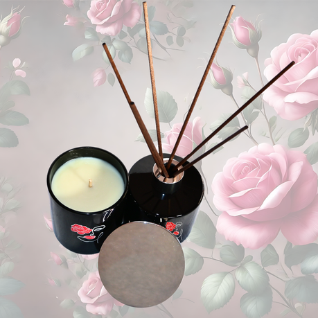 Tru-Care Handmade Gentle Rose Candle and Reed Diffuser Collection